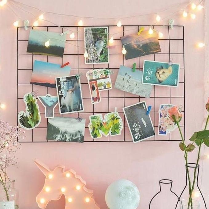 HIJANG hiasan dinding wire grid polaroid WIRE GRID WIRE MESH KOTAK BESI Aesthetic