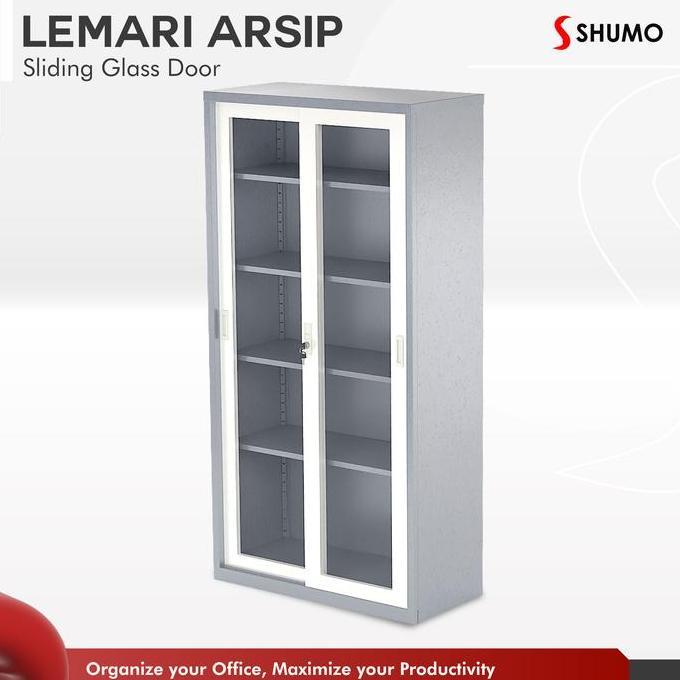 Lemari Arsip Besi 2 Pintu Sliding Kaca|Kantor File| Sleding Geser
