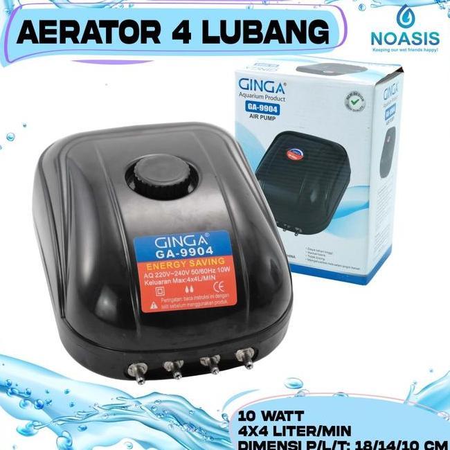 Pompa Udara Aquarium Aerator 4 Lubang Recent Rc 9904 Aiump