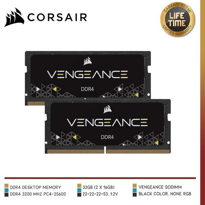 CORSAIR SODIMM VENGEANCE DDR4 32GB (2X16) 3200Mhz- CMSX32GX4M2A3200C22