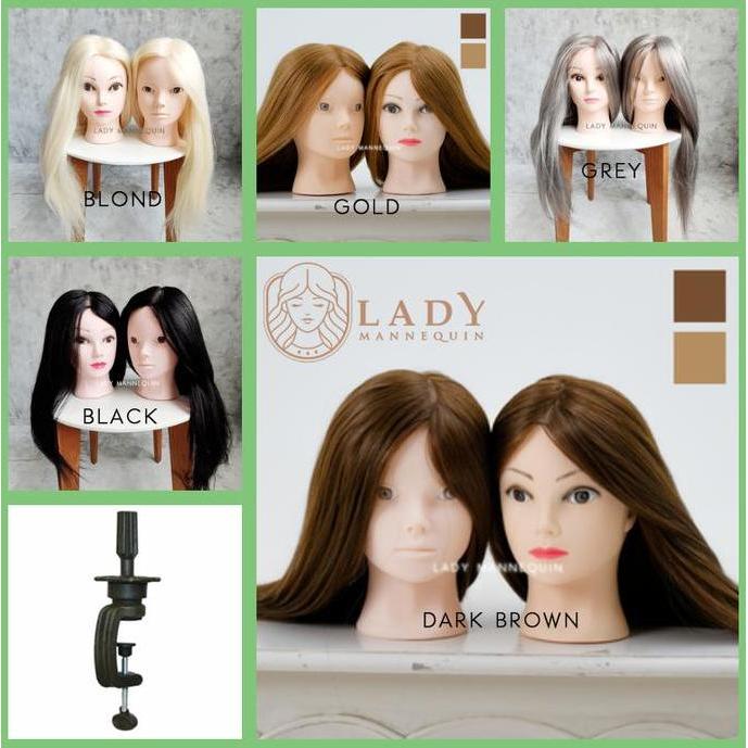 Terbaru (Lucy) Manekin Rambut Kepala / Patung Rambut / Patung Sanggul / Kepala Patung Rambut Hairdo
