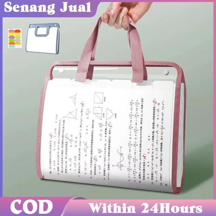 HAMDORA Tas Map File Jinjing Transparan / A4 File Kantong Akordeon / Folder Kertas Ujian