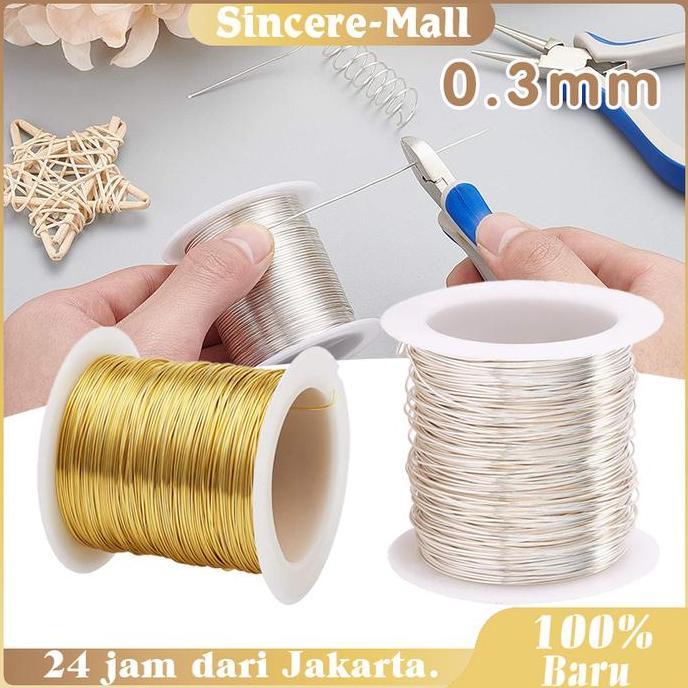 HAMDORA 100m Kawat Tembaga Aksesoris 0.3mm Kawat Kerajinan Tangan