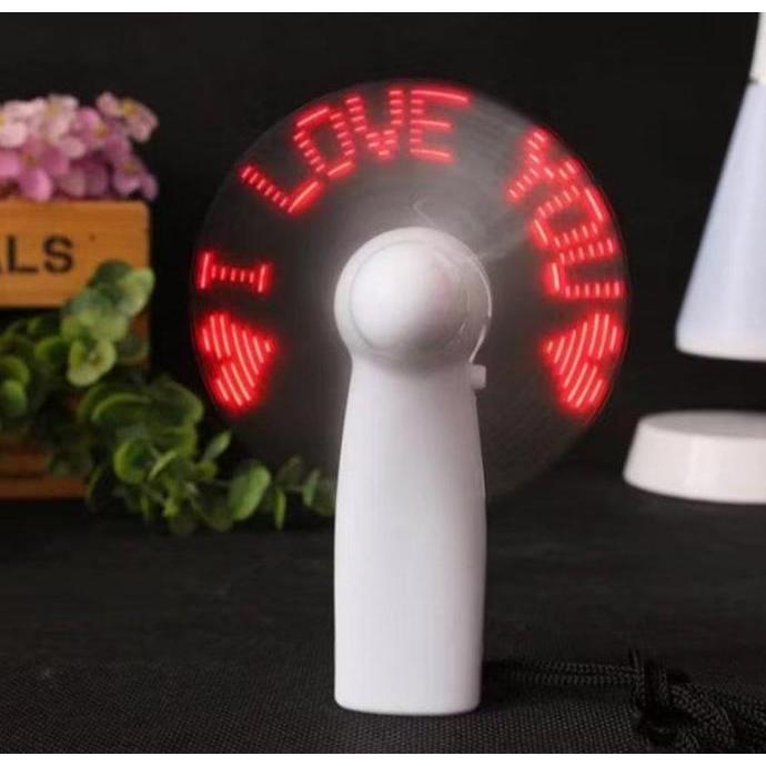 DAMELOPO Mini Fan Led Cute Love / Kipas Angin Mini Portable LED I LOVE YOU