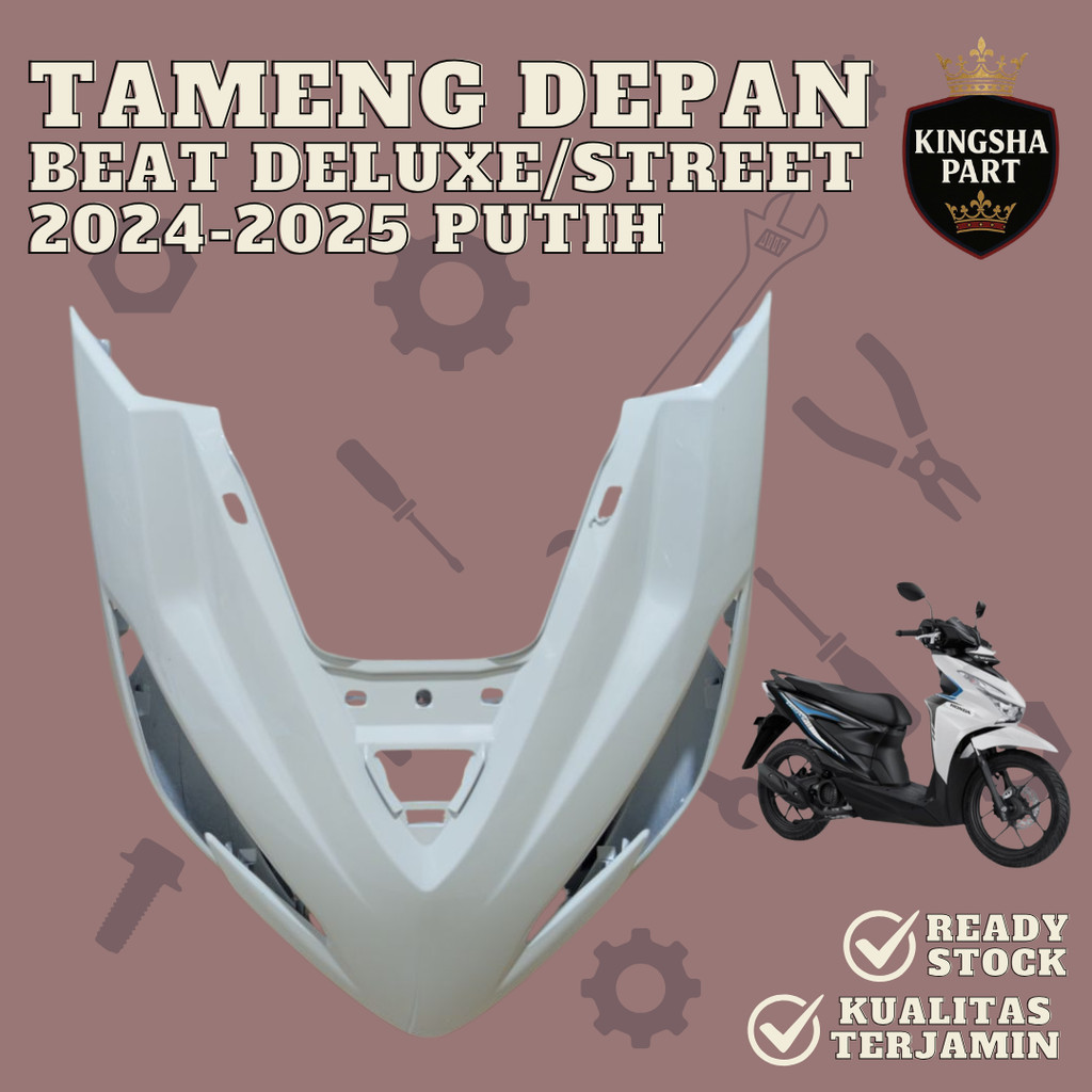 Cover Front Panel Tameng Body Depan Beat Deluxe Beat Street 2024-2025 Gen 2 K1AL Putih Tenshi