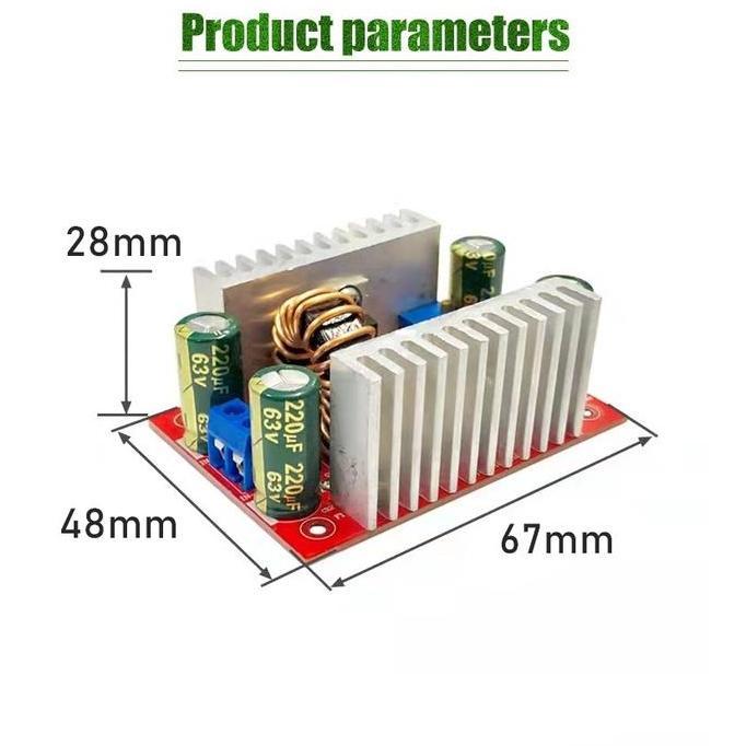 HASQUINE Modul Step Up DC To DC 12v24v To 36v48V 400W 15A Arus Konstan CC-CV Boost Converter