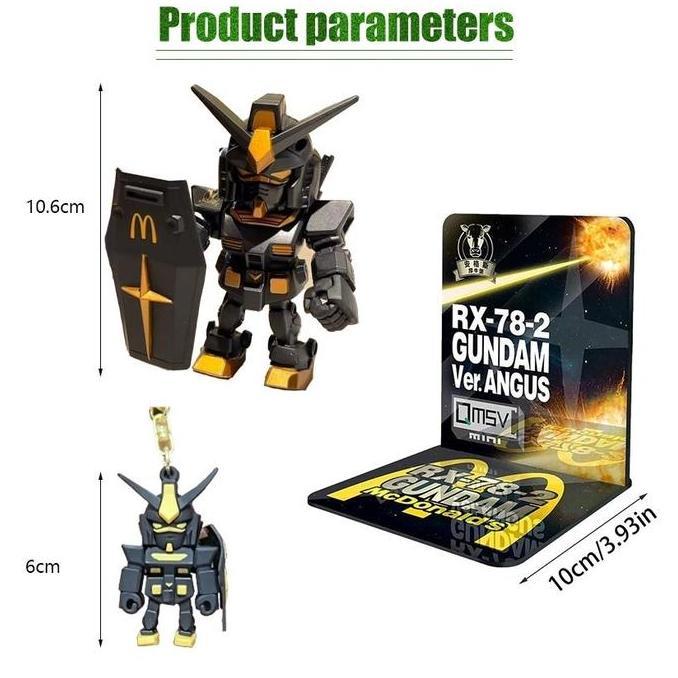 HASQUINE Mainan Robot Gundam Mini Mcd Versi Gantungan Kunci Mcdonald'S Gundam