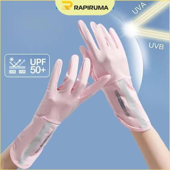 EZVECHE Sarung Tangan Motor Wanita Pria Anti UV Anti Belang /  Sarung Tangan Sutra Es Premium / Saru