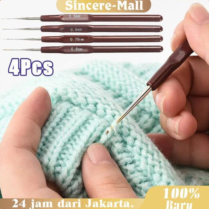 DZAPIRA 1 Set Isi 4 Pcs Jarum Gimbal Rajut Dreaddlocks Pen Tulip Songket / Dreadlocks Pen Tulip / Ha