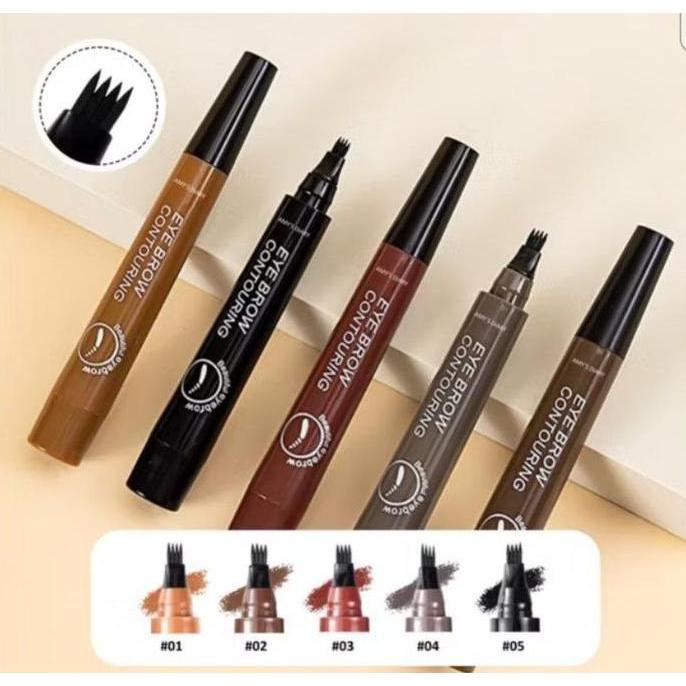HAMDORA Pensil Alis Waterproof Long Lasting Anti Luntur/Eyebrow Pen 4D Suake Original Eyebrow Tattoo