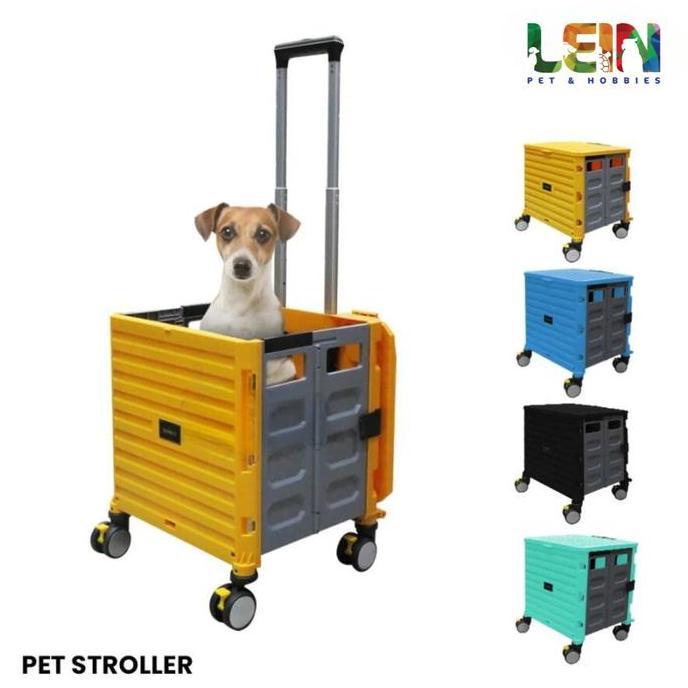TERBARU - Pet Stroller Troli Lipat Anjing Kucing / Pet Trolley Dog Stroller