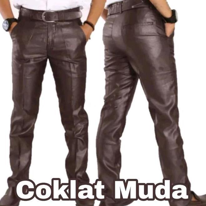 Celana Bahan Slimfit Celana Bahan Slimfit Mengkilap Mengkilap/Celana Kerja Pria/Celana Mengkilat