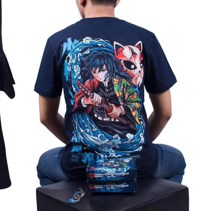 CLOWOR Tomioka Giyuu The Water Pillar Hashira Anime Kimetsu no Yaiba T-shirt Kaos