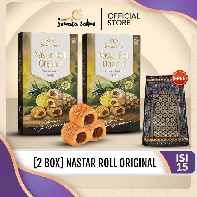 JUWARA SATOE [ 2 BOX ] PAKET NASTAR ROLL ORIGINAL 15s  FREE SAJADAH TRAVEL - MAKANAN SNACK OLEH-OLEH