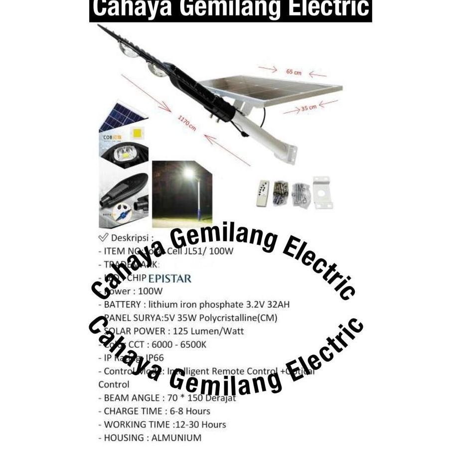 Lampu jalan solar cell 100watt 100w tenaga surya pju cobra led