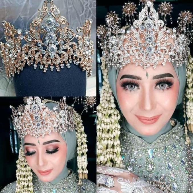 [MK89] Mahkota Adat Pengantin Siger Sunda Jawa Impor Elegan Gold