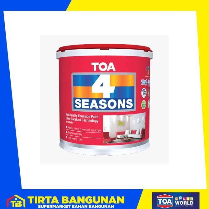 Toa 4 Seasons Paint Cat Tembok Interior Cat Tembok Daya Tahan Warna 4 Tahun Tahan Jamur 5 Kg