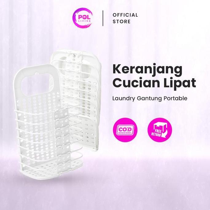 HARGA PABRIK - POL - Keranjang Laundry Lipat Gantung Plastik
