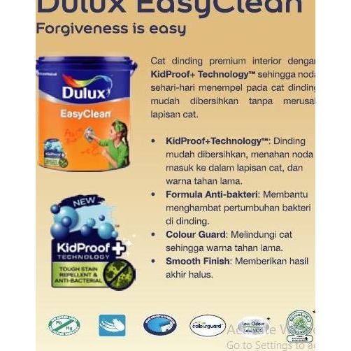 Dulux Easy Clean 20Ltr Cat Tembok Interior Cat Tembok Anti Noda Cat Tembok Easy Wash