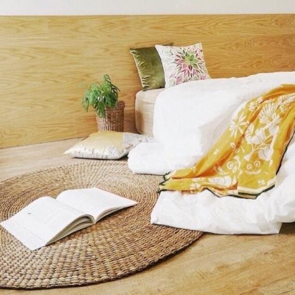 Karpet eceng bulat D120cm [L037] - Karpet Eceng Gondok Ilung Bundar Bulat, Tikar Borneo