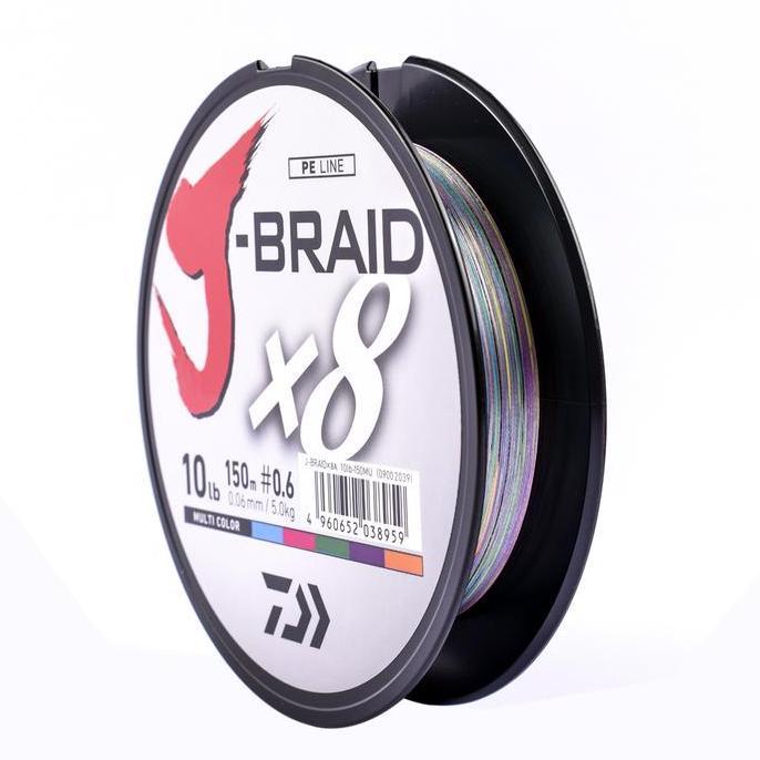 Senar PE Daiwa J Braid X8 150M Multicolor (Pilih Ukuran)
