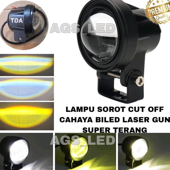 Lampu Sorot Laser Led Cut Off Terang Cahaya Biled Kuning Putih 1280 Volt Arus Dc Pampu Sorot Motor B