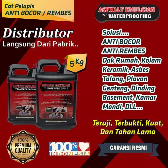 GRATIS ONGKIR Cat Tembok Anti Bocor Aspal Cair Anti Bocor for Waterproofing - 5 Kg