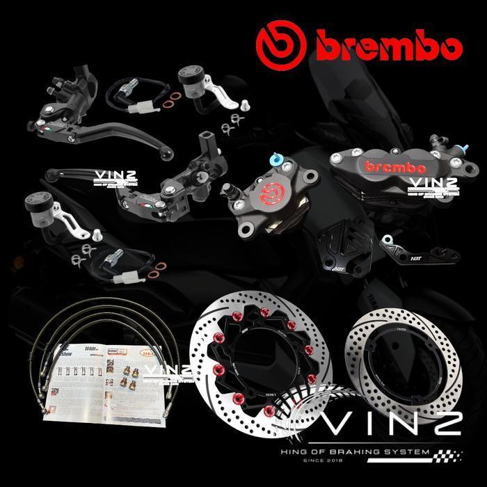 Paket Pengereman Yamaha Xmax Full Set By Brembo Brakes / Kaliper Brembo 4 Piston 2 Piston / Master R