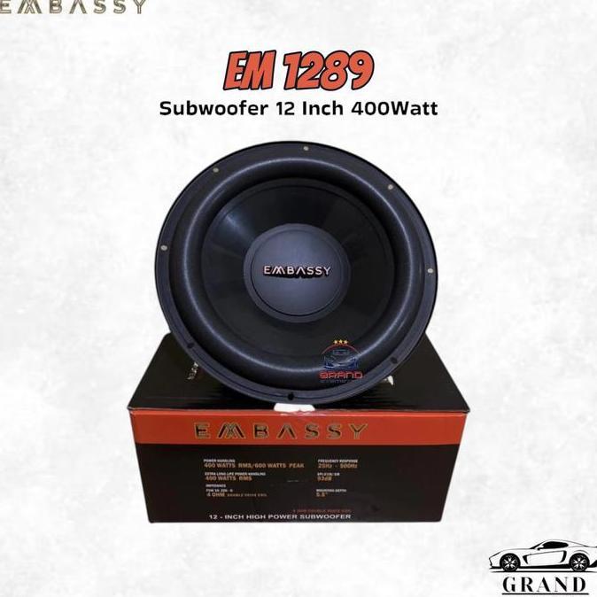 Speaker Embassy 12 Inch Doble Coil Subwoofer Em 1289 Spiker Bass