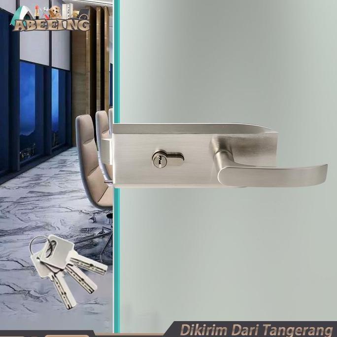 WINTURY 1pcs Kantor Kunci Pintu Kaca Tempered Kunci Pintu Kaca