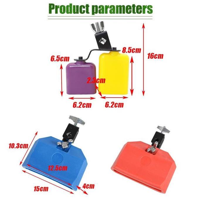 SOJEHBOW Cowbell Drum Cowbel Cowbell Plastik Jamblock Big Alat Musik Perkusi Drum Cowbell Drum Holde