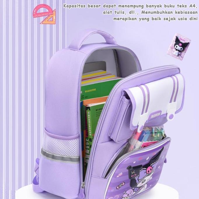 AZBOMO LNR Shop Tas Sekolah Ransel Gendong untuk Anak Perempuan Tema Sanrio Kuromi My Melody Playgro
