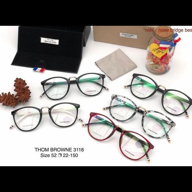 Frame Kacamata wanita thom browne 3118 bulat Paket Lensa Radiasi
