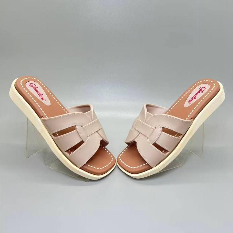 Grosir Size 37-41 M2530-6 Import Sandal Wanita Selop Sandal Jelly Karet Sandal Wedges Wanita
