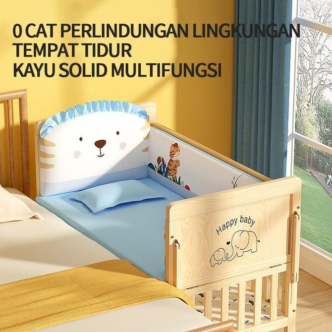 VATGUVOH Tempat tidur kayu solid multifungsi Tempat Tidur Bayi/tempat tidur bermain/tempat tidur bay
