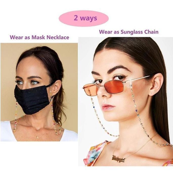 75CM Tali Rantai Kacamata /Tali Kacamata Wanita Kalung/ Rantai Kacamata Berlian Berwarna/ Gantungan 