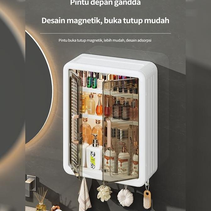 VATGUVOH Rak Gantung Dinding Minimalis Tempel Kamar Mandi Dapur/Rak Kosmetik Gantung Jumbo /Rak Kosm