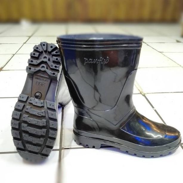 Terlaris Sepatu Boot Pendek Karet Rubber - Sepatu Boot Panfix Pendek Hitam - Boot Anti Air