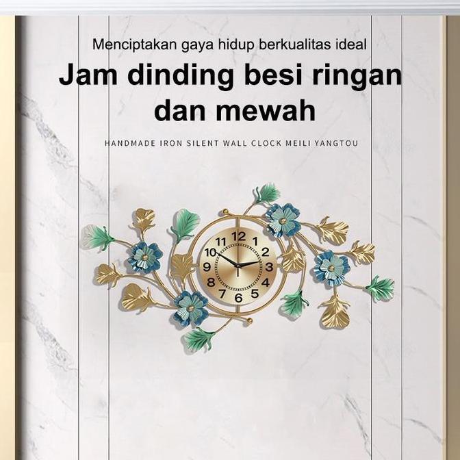 VATGUVOH Jam Dinding Motif bunga Mewah Ruang Tamu Ruang Makan Jam Mewah Jam Dinding Jam A Jam Dindin