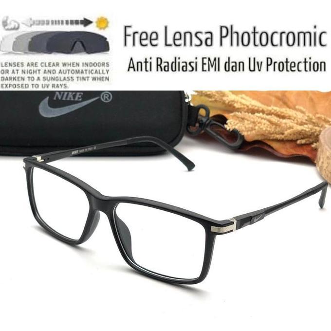 Frame Kacamata Pria Photocromic 0528 Sporty Plus Minus Anti Radiasi