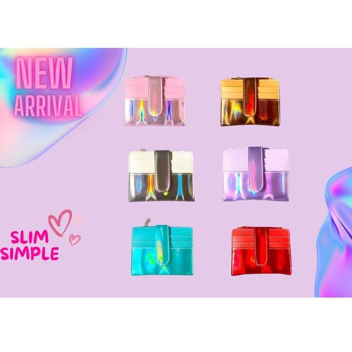 Dompet Kartu Lipat Mini Hologram - Dompet Wanita Terbaru Premium
