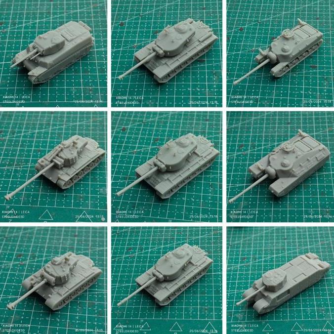 Miniatur tank Allies WWII skala 1/144 set 1