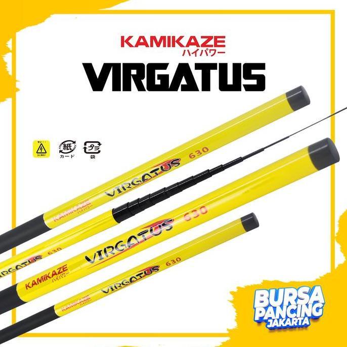 KAMIKAZE Joran Tegek VIRGATUS 240CM - 720CM Carbon Ruas pendek Cocok Untuk di Sungai dan Muara