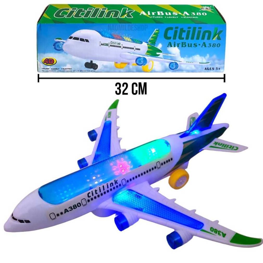 LIMITED MAINAN PESAWAT CITILINK MAINAN ANAK  JUMBO BATERAI PESAWAT TERBANG LAMPU