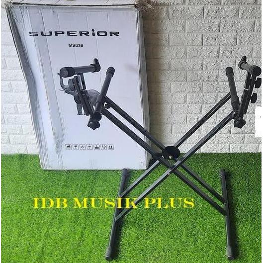 Stand Keyboard 2 Susun Superior MS036 MS 036 Keyboard Stand Double Original