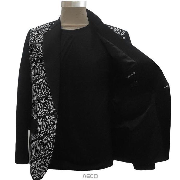 New  Sevenfour Jas blazer pria motif batik Rico slimfit kombinasi rekomendasi