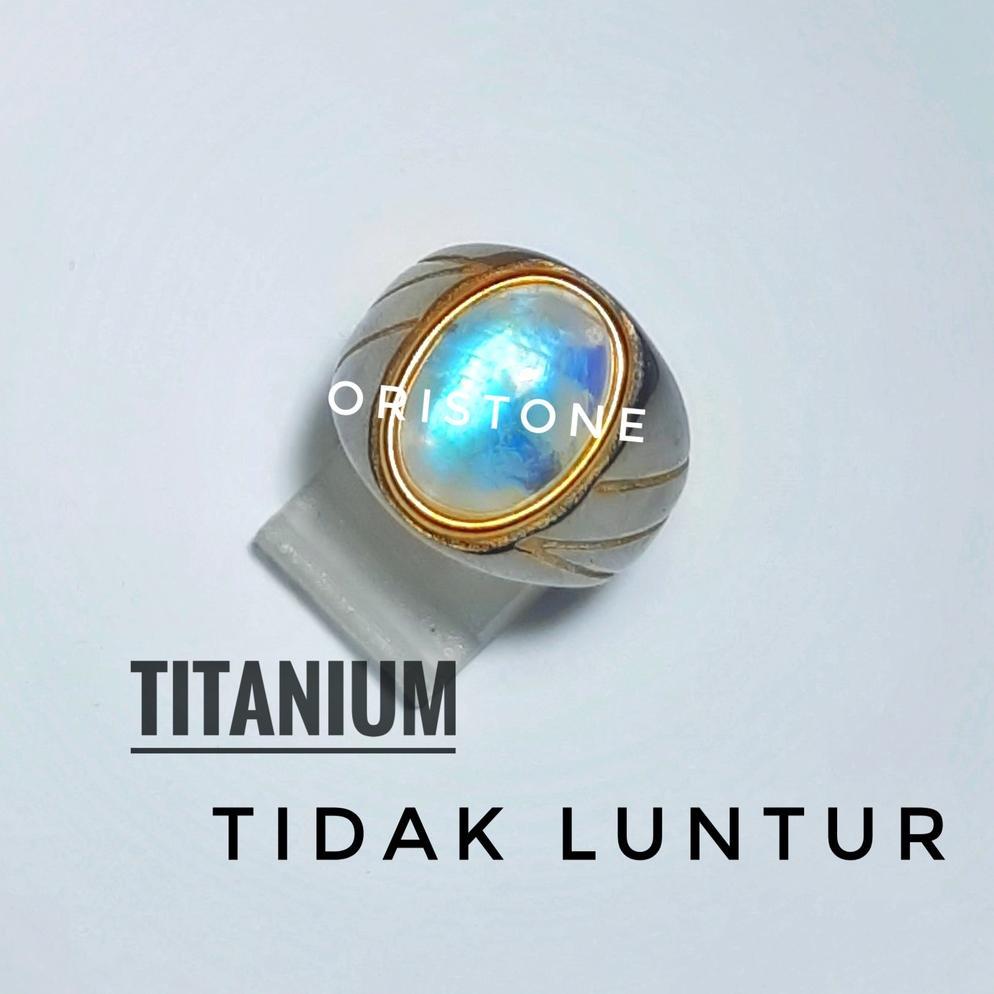 NEW Batu Cincin Biduri Bulan Air Laut Natural Titanium [terbaik][terlaris]