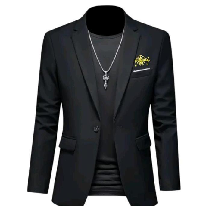 New  BLAZER NU - JAS SANTRI NU - JAS FORMAL PRIA HITAM LOGO - JAS KANTOR PRIA