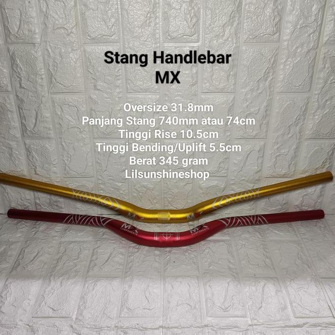 Stang Handlebar 31.8 MX Alloy Oversize 31.8mm Panjang 740mm Sepeda Gunung MTB