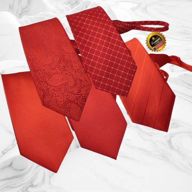 New  dasi merah pria dasi merah instan dasi siap pakai dasi kantor pria